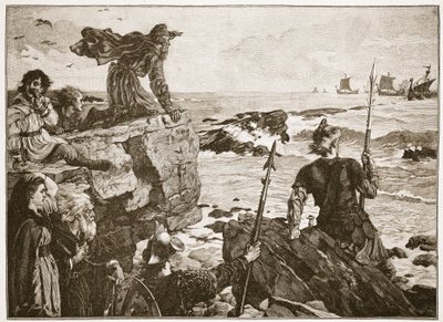 Wie die Dänen vor tausend Jahren den Kanal heraufkamen, Illustration aus 